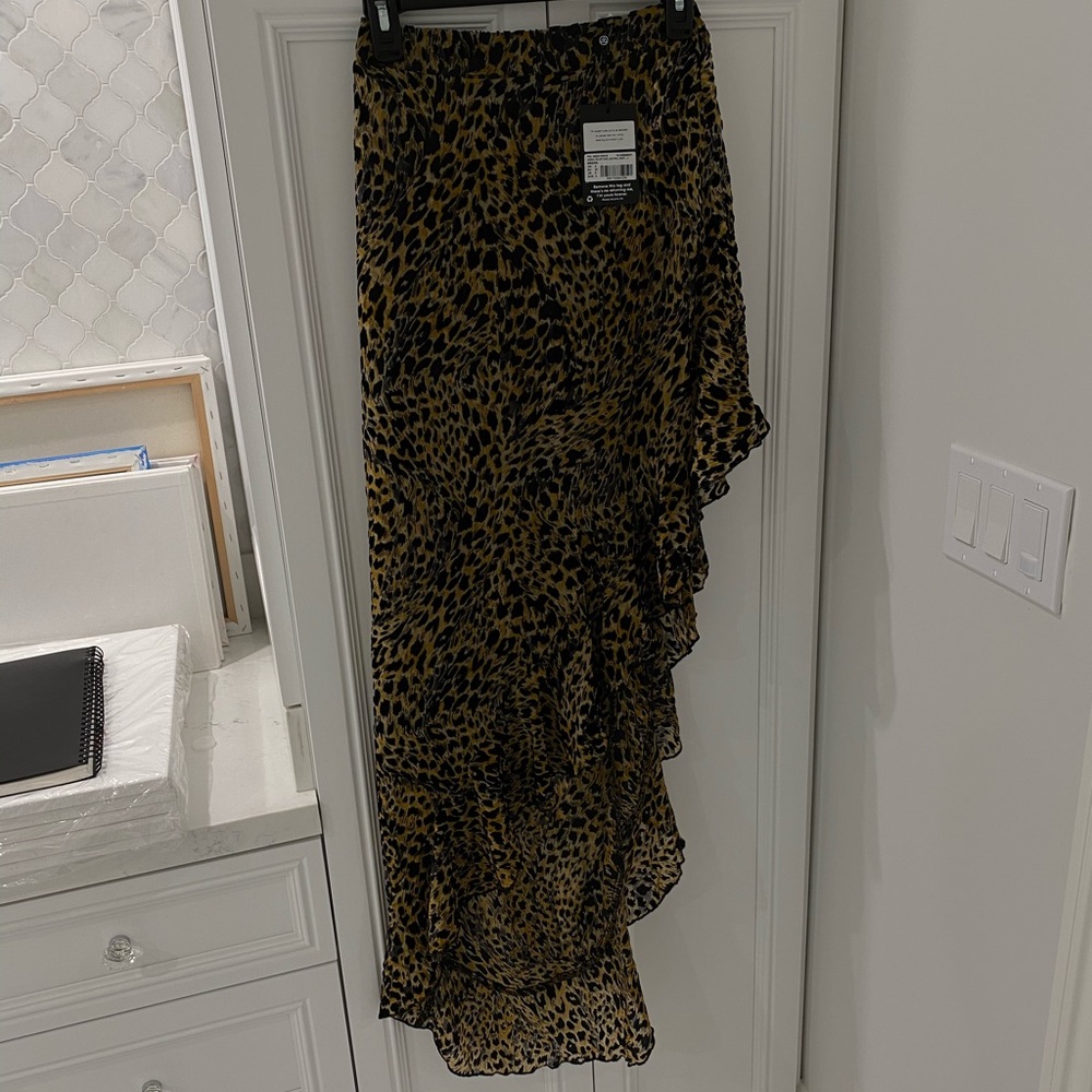 Peace+love long leopard skirt.